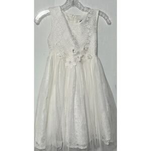 Diva Behavior Girls 7 Dress Floral Tulle Lace Wedding Christening Flower Girl